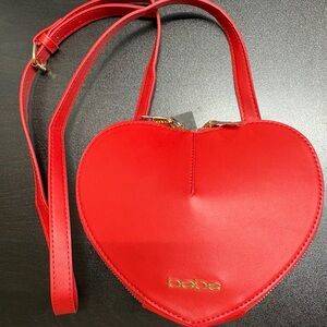 New BEBE Heart Crossbody Handbag – Red